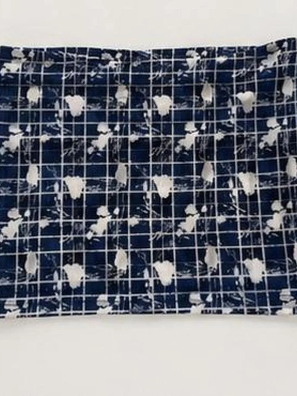 Navy Blue White Plaid Headscarf Bandana Hair Wrap Y2K Grunge Indie Sleaze